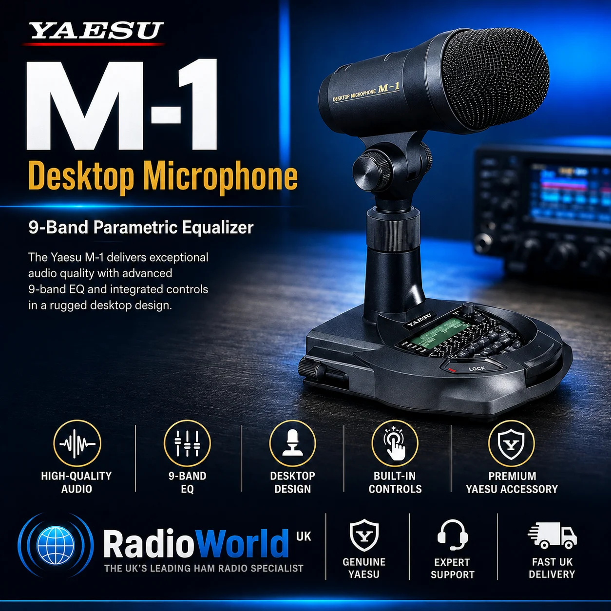 M1 DESKTOP MIC 9 BAND PARAMETRIC EQUALIZER YAESU - Image 3