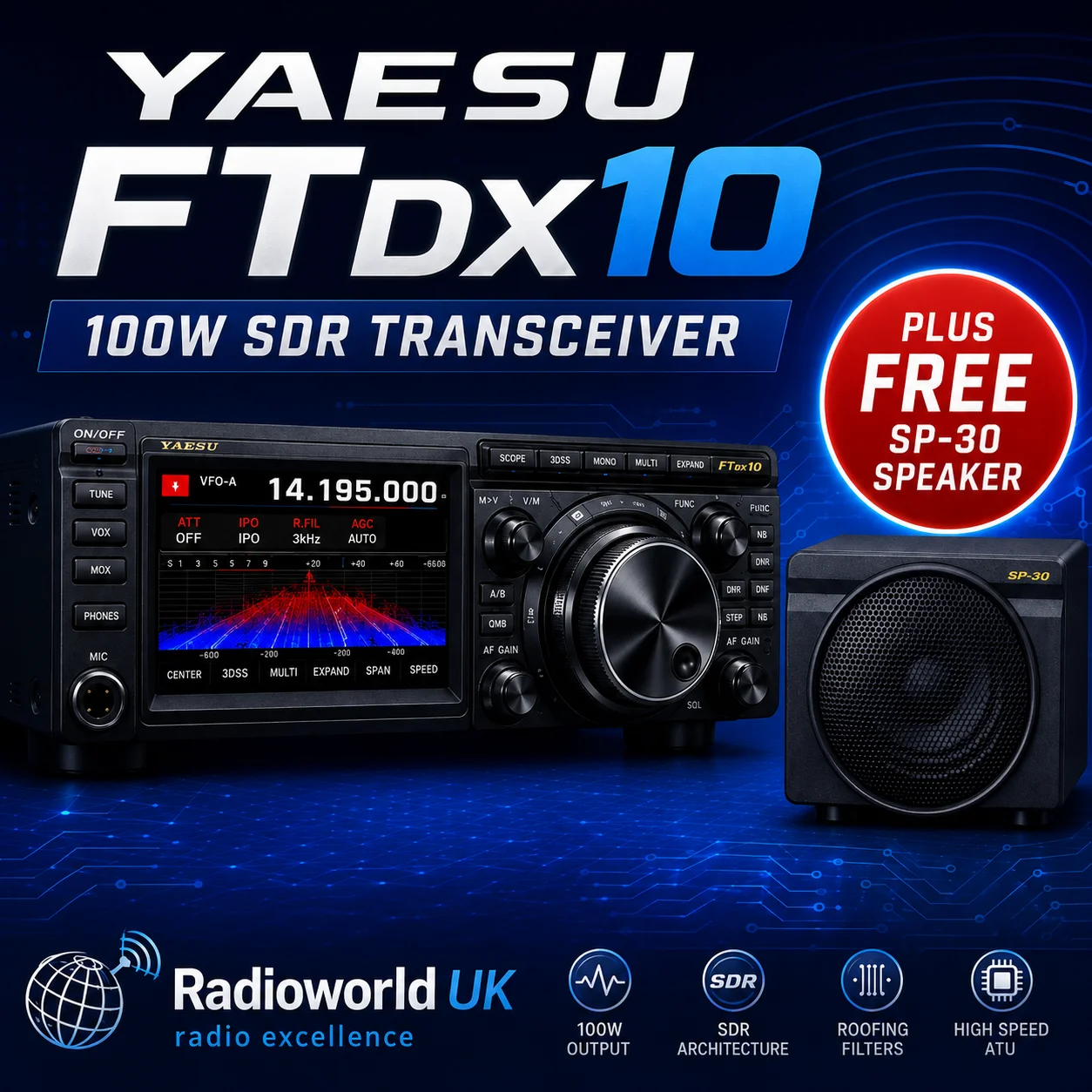 YAESU TRANSCEIVER FTDX10 100W SDR - Image 5