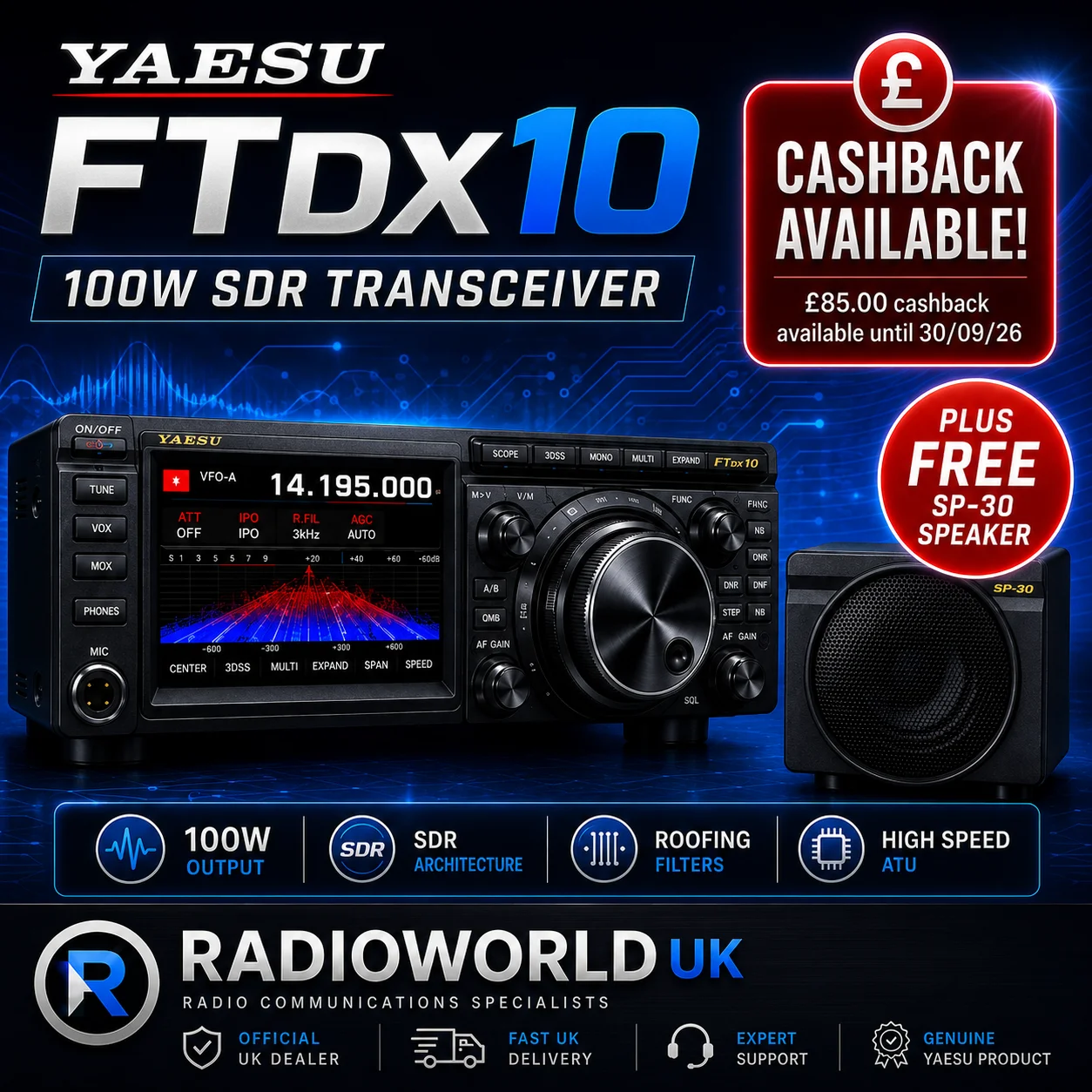 YAESU TRANSCEIVER FTDX10 100W SDR - Image 6